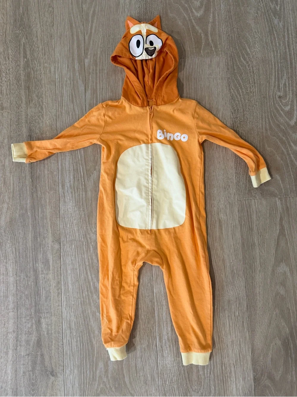 Bingo Orange Heeler Dog Hooded One-Piece Toddler Costume from Disney’s Bluey